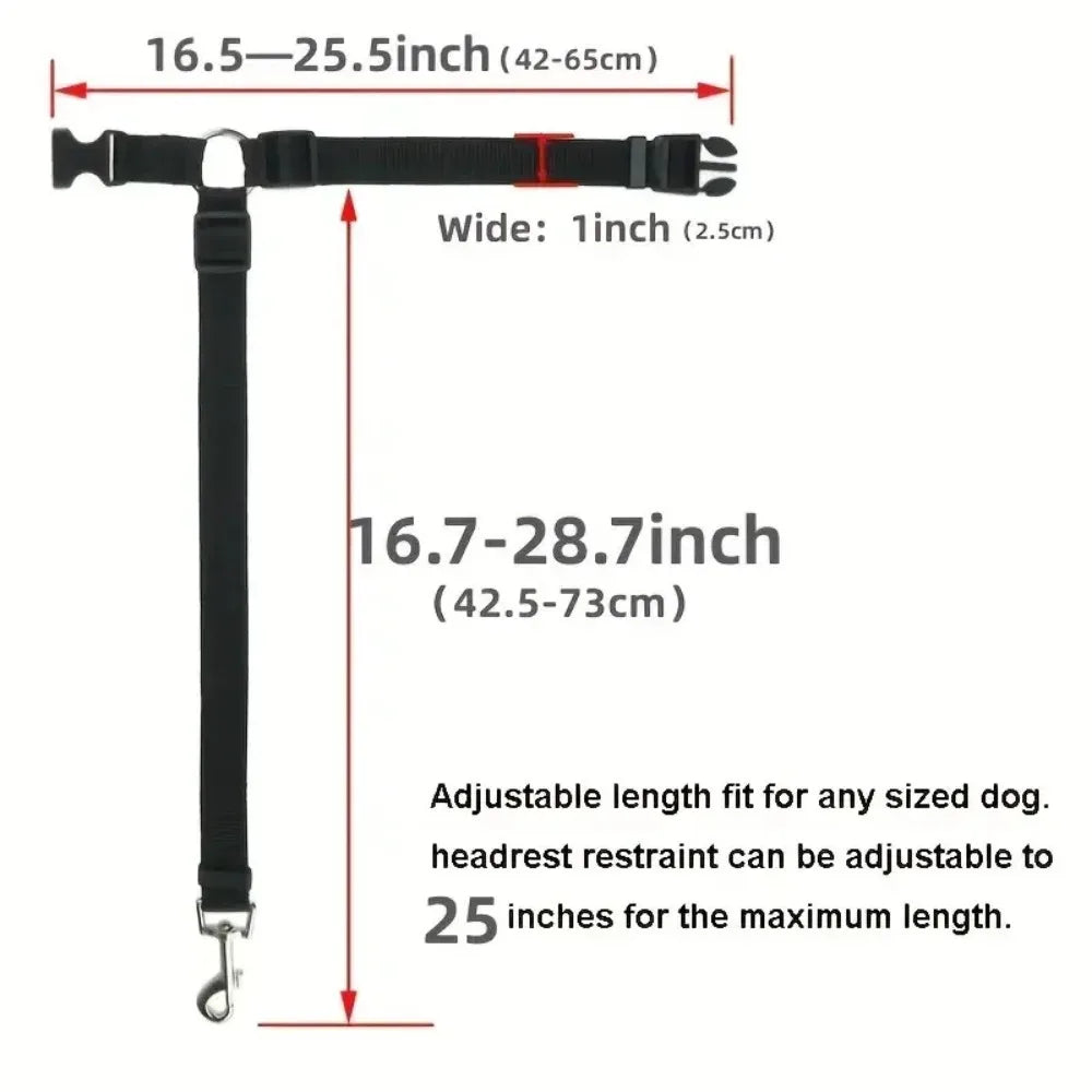 CEINTURE DE SÉCURITÉ RÉGLABLE POUR CHIEN & CHAT – FIXATION APPUI-TÊTE