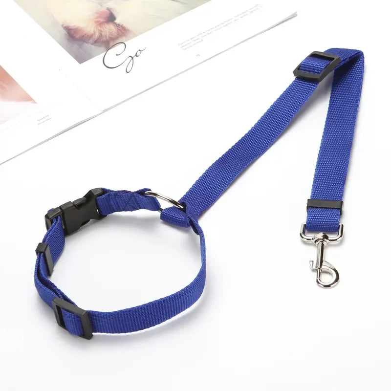 CEINTURE DE SÉCURITÉ RÉGLABLE POUR CHIEN & CHAT – FIXATION APPUI-TÊTE